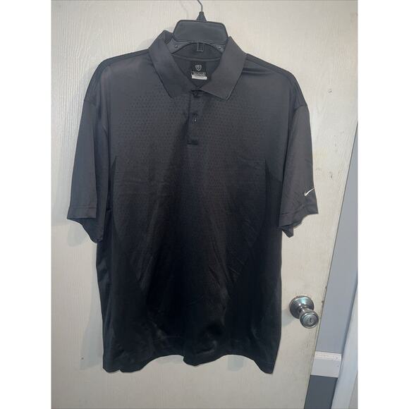 Nike Other - Nike Golf Men's FitDry Short Sleeve Solid Black Polo Shirt Size L